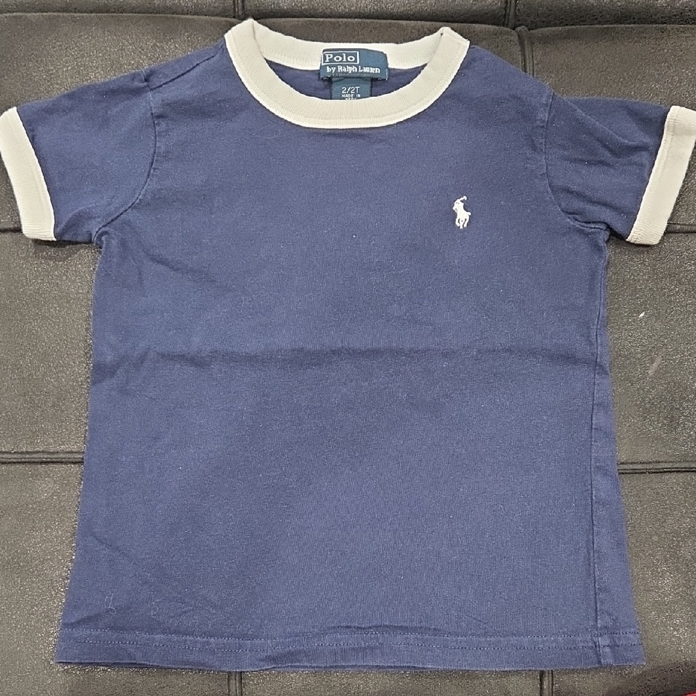 Polo by Ralph Lauren Kids Blue Tee with White Accents - Picture 1 of 3